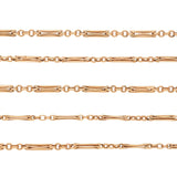 Victorian Austrian 14kt Rose Gold Fancy Link Chain Necklace 74" 46.4g