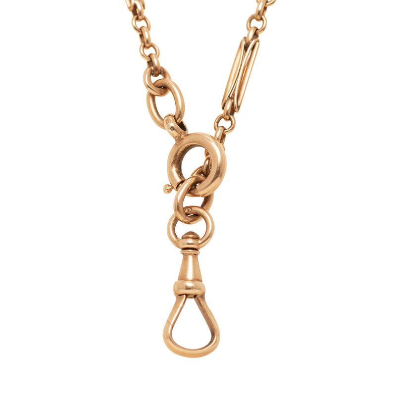 Victorian Austrian 14kt Rose Gold Fancy Link Chain Necklace 74" 46.4g