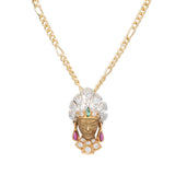 CARRERA Y CARRERA Retro 18kt Mixed Metals, Diamond, Ruby + Emerald Royal Princess Earrings/Pendant Necklace Set