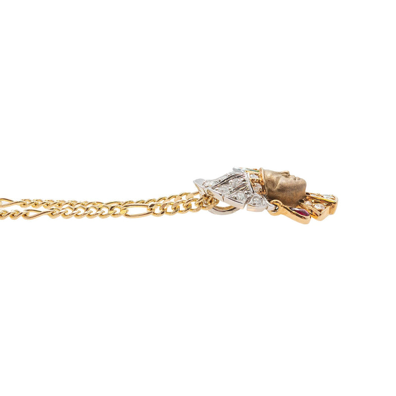 CARRERA Y CARRERA Retro 18kt Mixed Metals, Diamond, Ruby + Emerald Royal Princess Earrings/Pendant Necklace Set