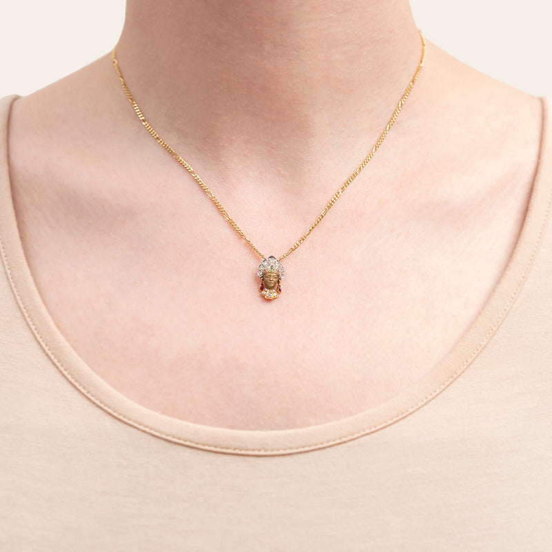 CARRERA Y CARRERA Retro 18kt Mixed Metals, Diamond, Ruby + Emerald Royal Princess Earrings/Pendant Necklace Set