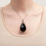 Victorian French 18kt/Sterling, Diamond + Onyx Day-to-Night Earrings/Locket Pendant Set
