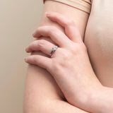 Art Deco Platinum, Diamond + Sapphire Engagement Ring 1.04ctw Center