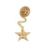 Victorian Petite 14kt Rose Cut Diamond Star Pendant & Chain