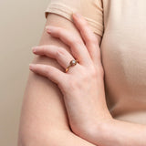 Victorian 14kt Rose Gold + Holland Rose Cut Diamond Ring 0.20ctw