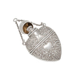 Victorian Sterling Repousse Heart Parfum Bottle