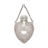 Victorian Sterling Repousse Heart Parfum Bottle