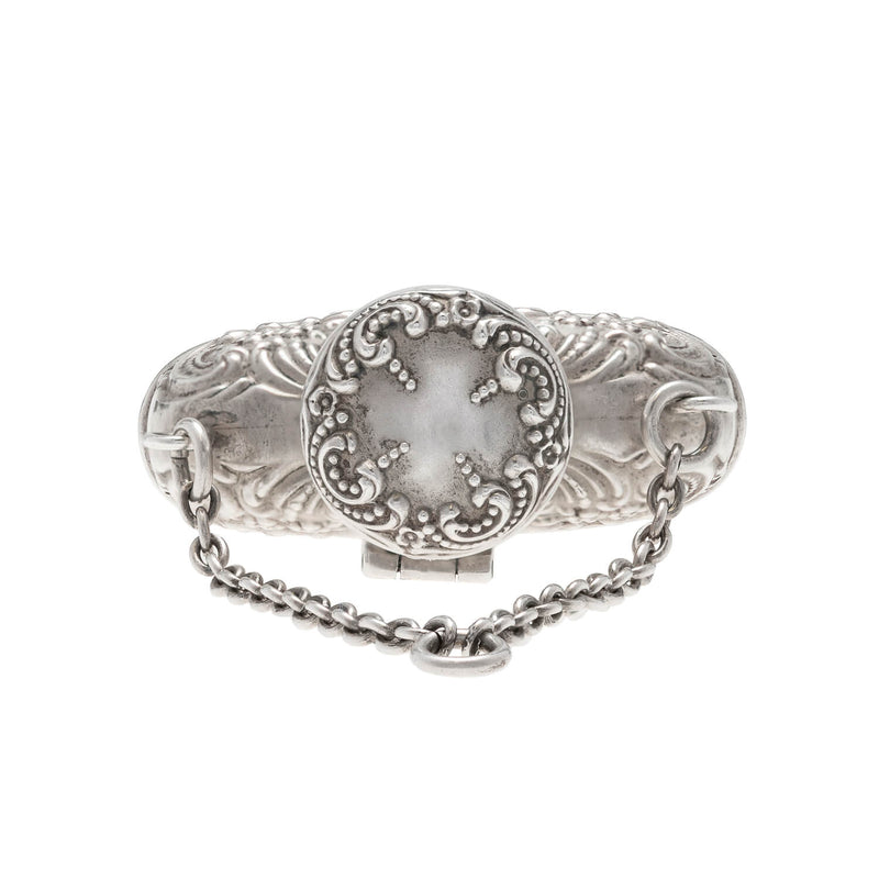 Victorian Sterling Repousse Heart Parfum Bottle
