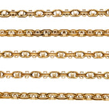 Victorian 15k Fancy Mariner Link Chain with Etched Slide 62"