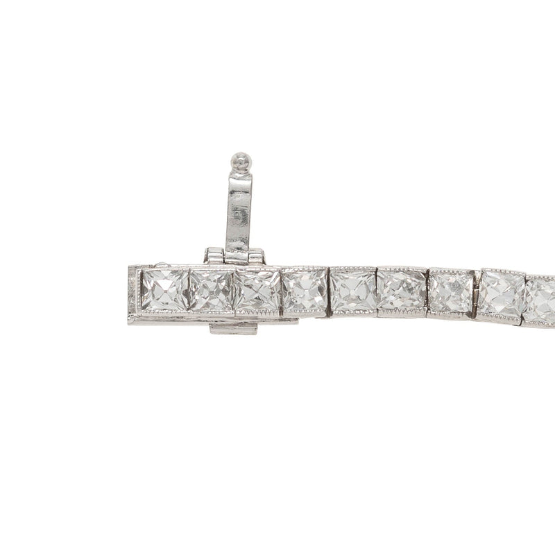 Edwardian Platinum Diamond Line Bracelet 10ctw