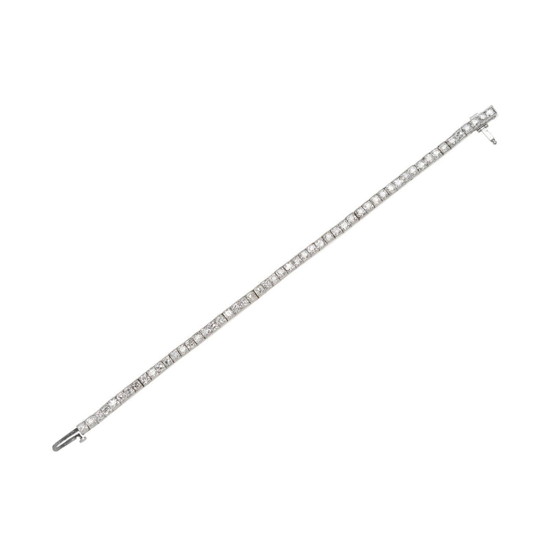Edwardian Platinum Diamond Line Bracelet 10ctw
