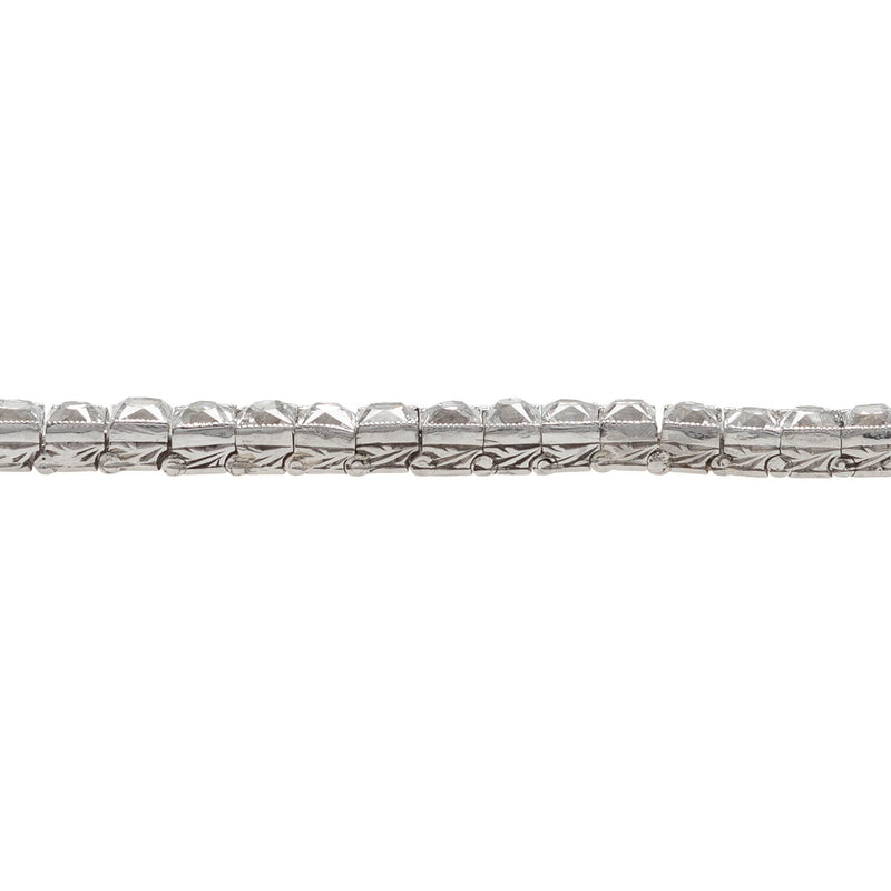 Edwardian Platinum Diamond Line Bracelet 10ctw