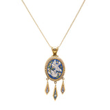 Victorian 15k Micro Mosaic Locket/Pendant with Bird Motif