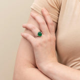Retro Platinum Natural Emerald & Diamond Ring 6.63ct