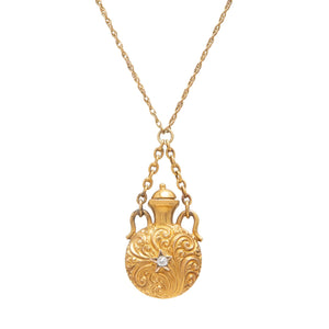Victorian 15k Diamond Repoussé Vinaigrette Pendant