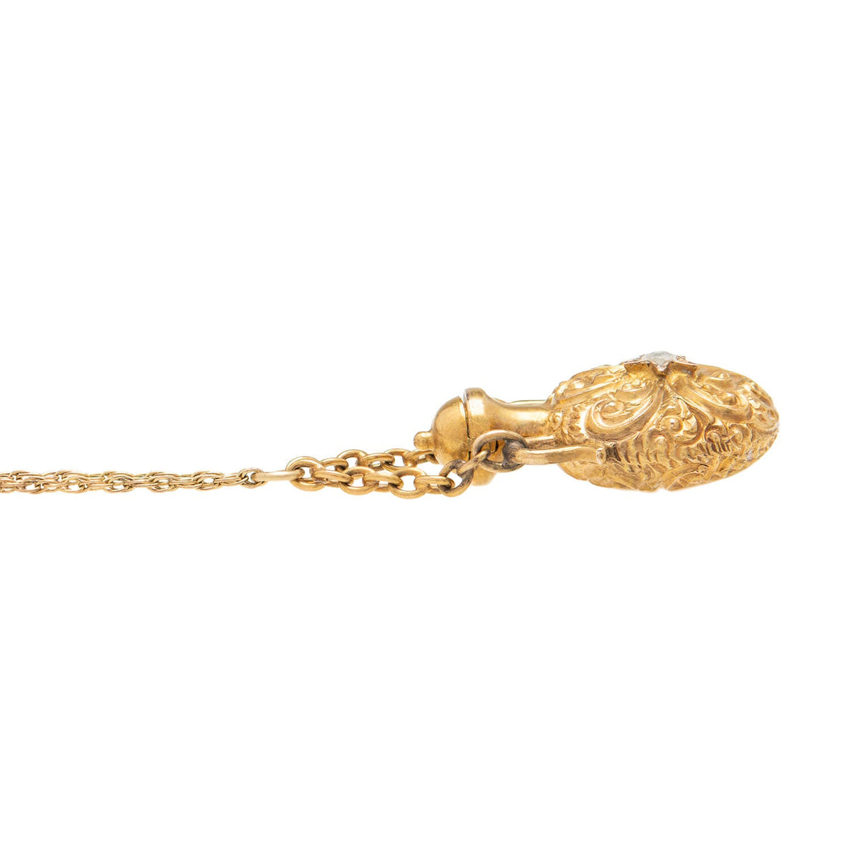 Victorian 15k Diamond Repoussé Vinaigrette Pendant