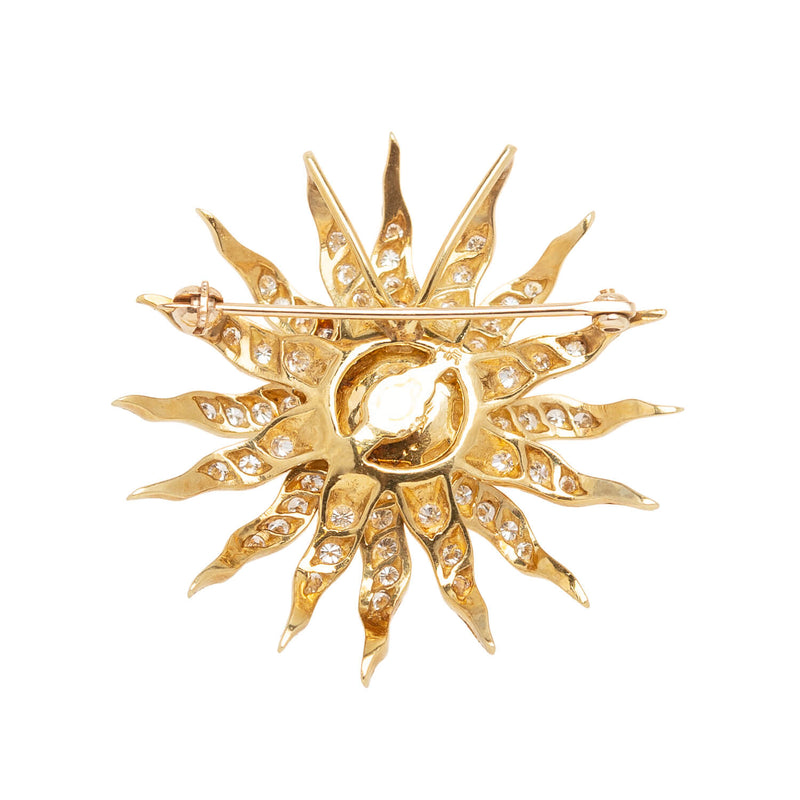 Vintage 14k Diamond Starburst Pin/Pendant 2.0ctw
