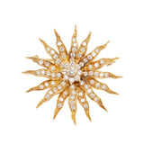 Vintage 14k Diamond Starburst Pin/Pendant 2.0ctw