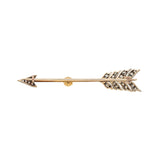 Victorian Silver-Topped 15k Pearl + Diamond Arrow Pin