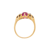 Victorian French 18k Burmese Ruby + Diamond Ring