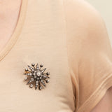 Victorian 15kt/Sterling Topped Diamond Starburst Pin/Pendant 3.0ctw