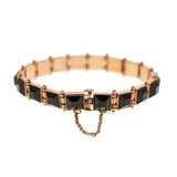 Victorian 14k Yellow Gold & Onyx Link Bracelet