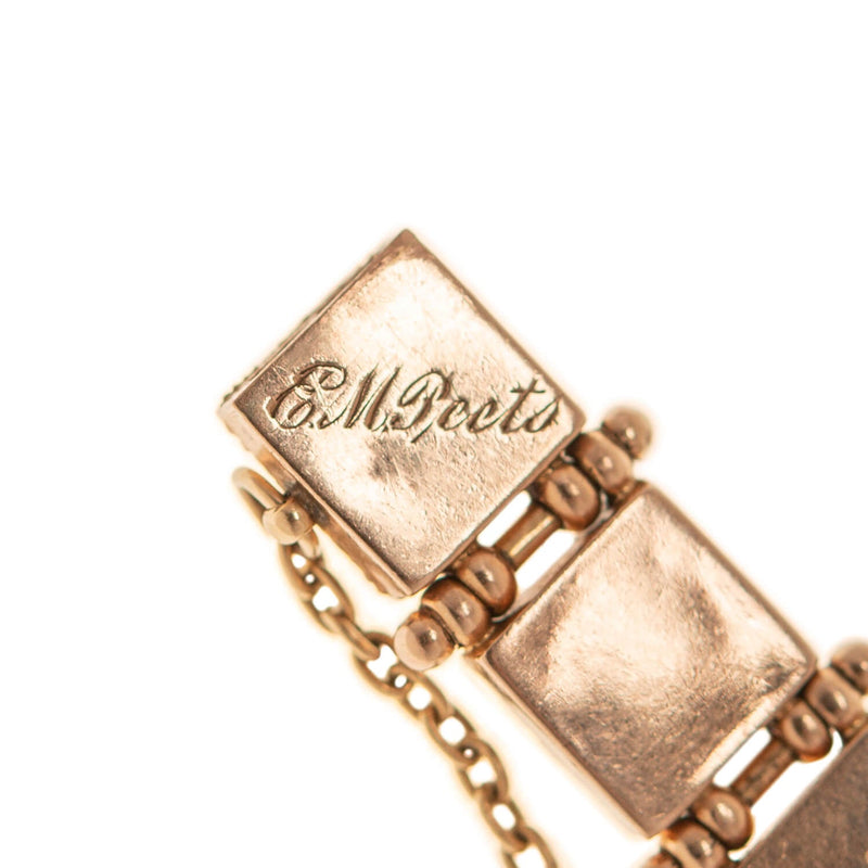 Victorian 14k Yellow Gold & Onyx Link Bracelet