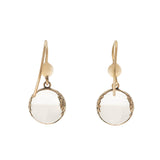 Art Deco Sterling Gilt Pools of Light Rock Quartz Earrings