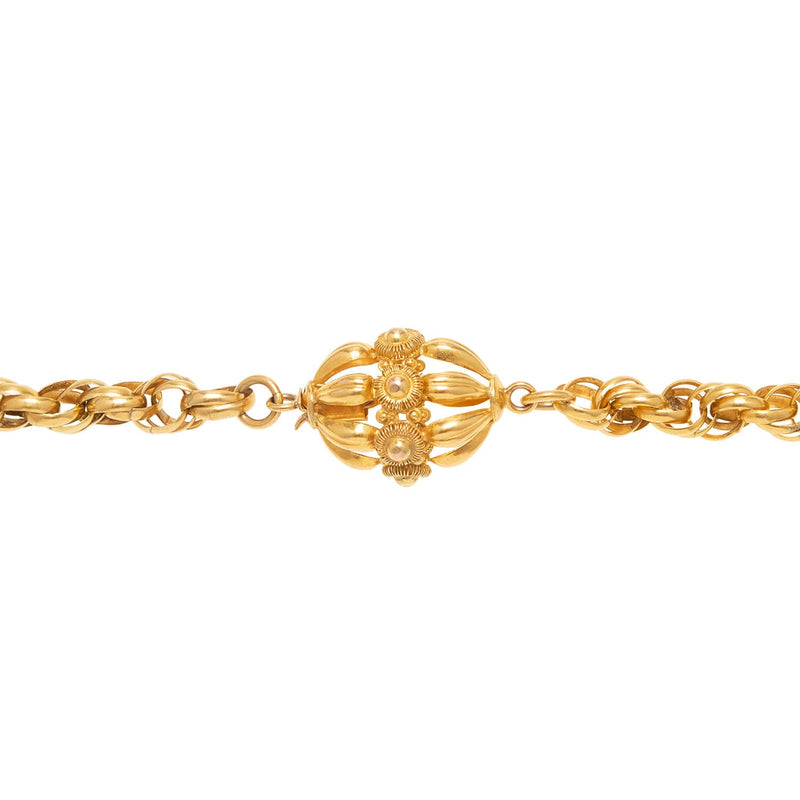 Georgian Long 18k Link Chain with Clasp 46"