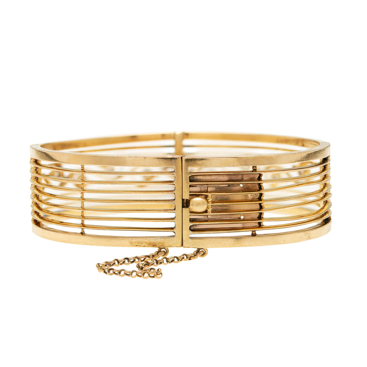 Victorian French 18k Diamond Bangle Bracelet