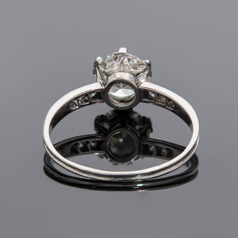 Art Deco 18k Diamond Engagement Ring 1.03ct