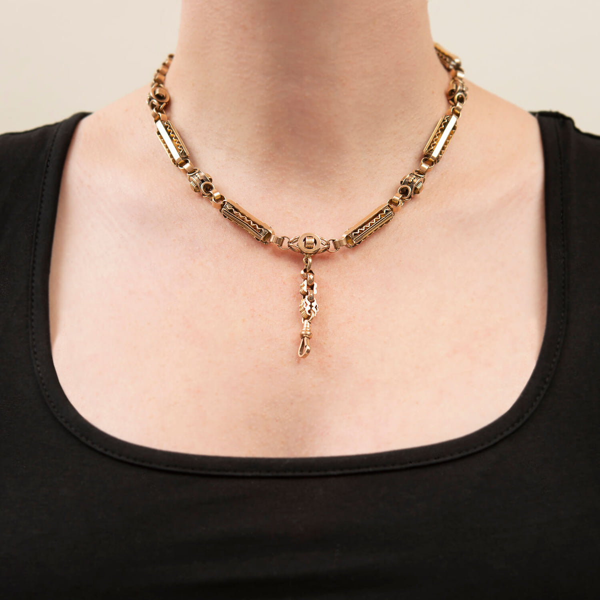 Victorian 14k Watch Chain Necklace 16.5"