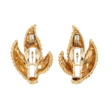 DAVID WEBB Estate 18k Wheat Motif Omega Post Earrings