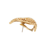 DAVID WEBB Estate 18k Wheat Motif Omega Post Earrings