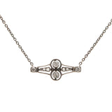 Victorian Sterling Diamond Pendant Necklace