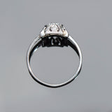 Art Deco 18K Diamond Engagement Ring 0.65ct