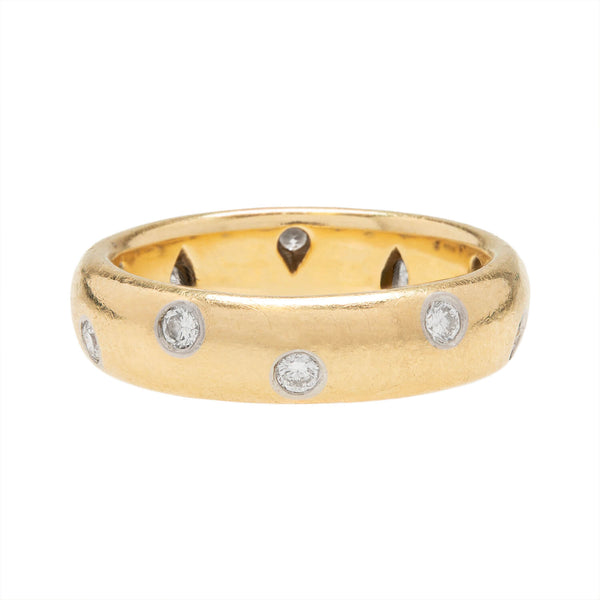 TIFFANY & CO. Estate 18k + Platinum Diamond Band