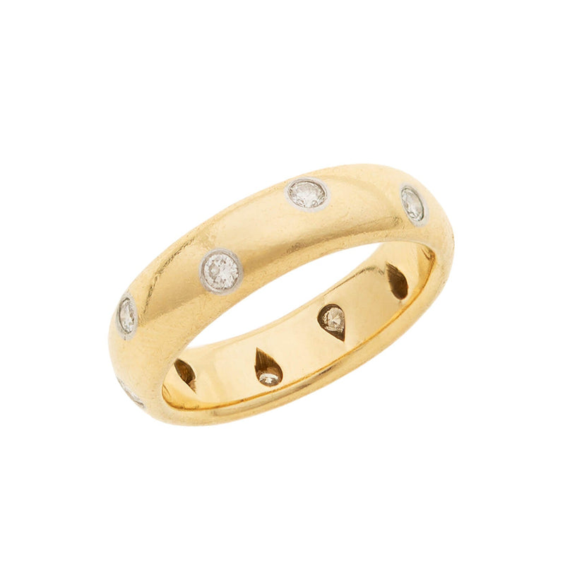 TIFFANY & CO. Estate 18k + Platinum Diamond Band