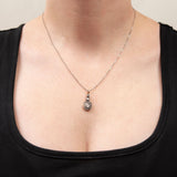 Victorian 14k/Sterling Holland Rose Cut Diamond Pendant Necklace