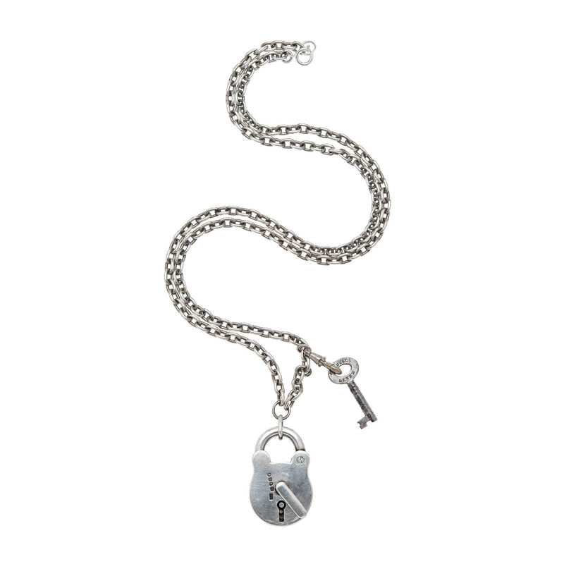 lock chain necklace silver