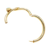 Victorian French 18k Mine Cut Diamond + Opal Snake Bracelet 1.35ctw