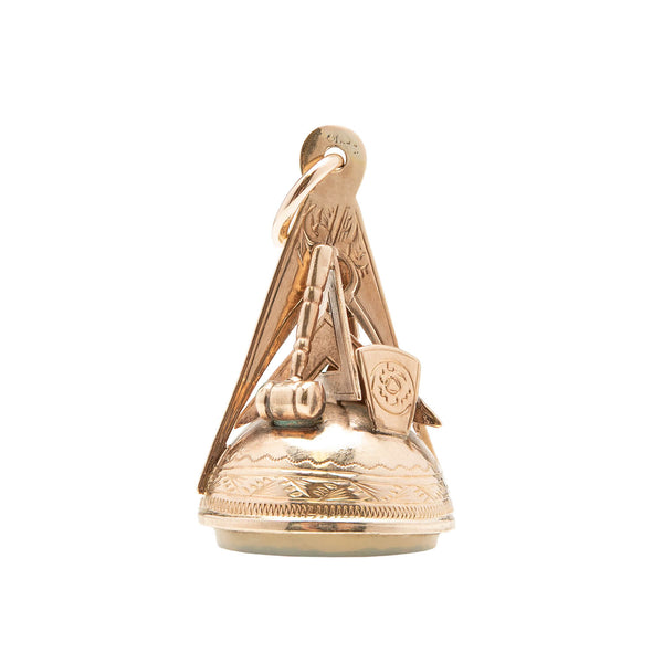 Victorian 9k Gold Freemasonry Quartz Fob