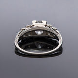 Art Deco Platinum Diamond Engagement Ring .82ct Center