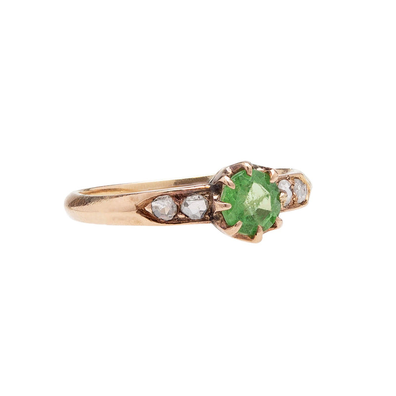 Victorian 18k Demantoid Garnet Ring