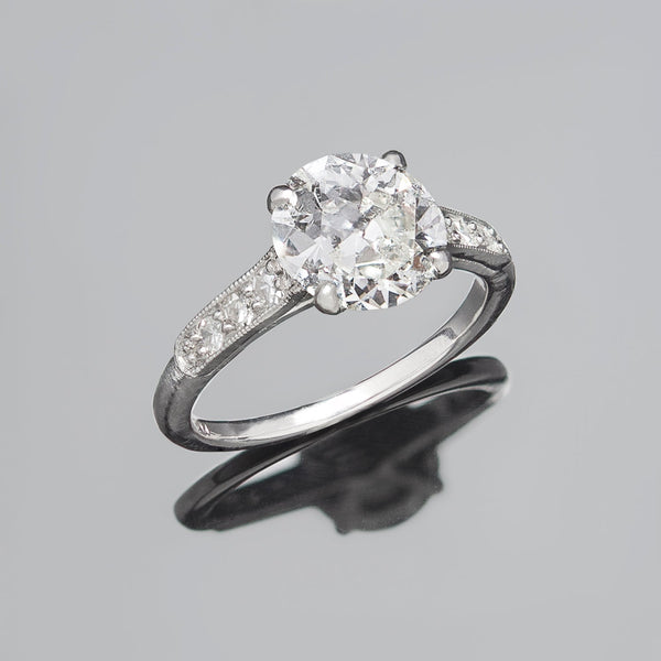 Art Deco Platinum Diamond Ring 1.43ctw