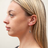 Victorian 14k/Sterling Sapphire & Diamond Dangle Earrings