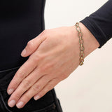 Late Victorian 14k Gold Repoussé Link Bracelet