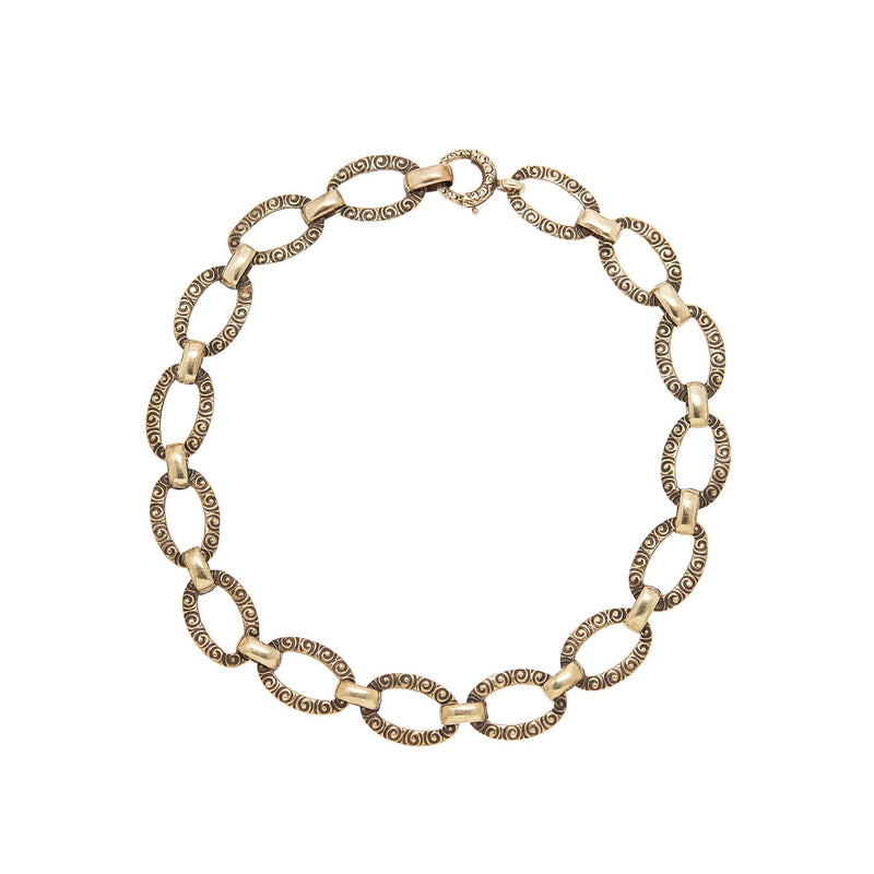 Late Victorian 14k Gold Repoussé Link Bracelet