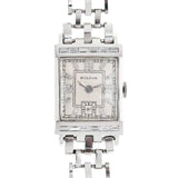 BULOVA Retro Platinum + Diamond Watch with Original Box