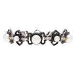 MARSH & COMPANY Vintage Platinum + Steel Pearl + Diamond Link Bracelet